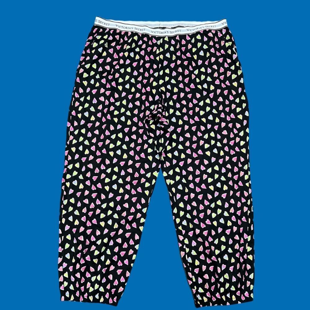 Victoria's Secret Hearts All Over Jogger Pajama Pants Elastic Waist Xxl